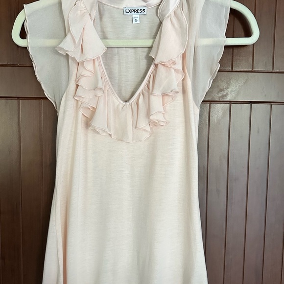 Express Light Pink Ruffle Blouse - Picture 8 of 10